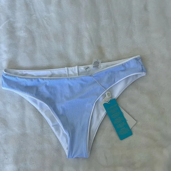 Beach Bunny Stephanie light blue stripe bikini bottom